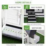 PawHut 65" Chicken Coop Wooden with Detachable Run, Outdoor Chicken House Poultry Cage Hen with Nesting Box, Removable Tray, Roosting Bars, Ramp, for PawHut