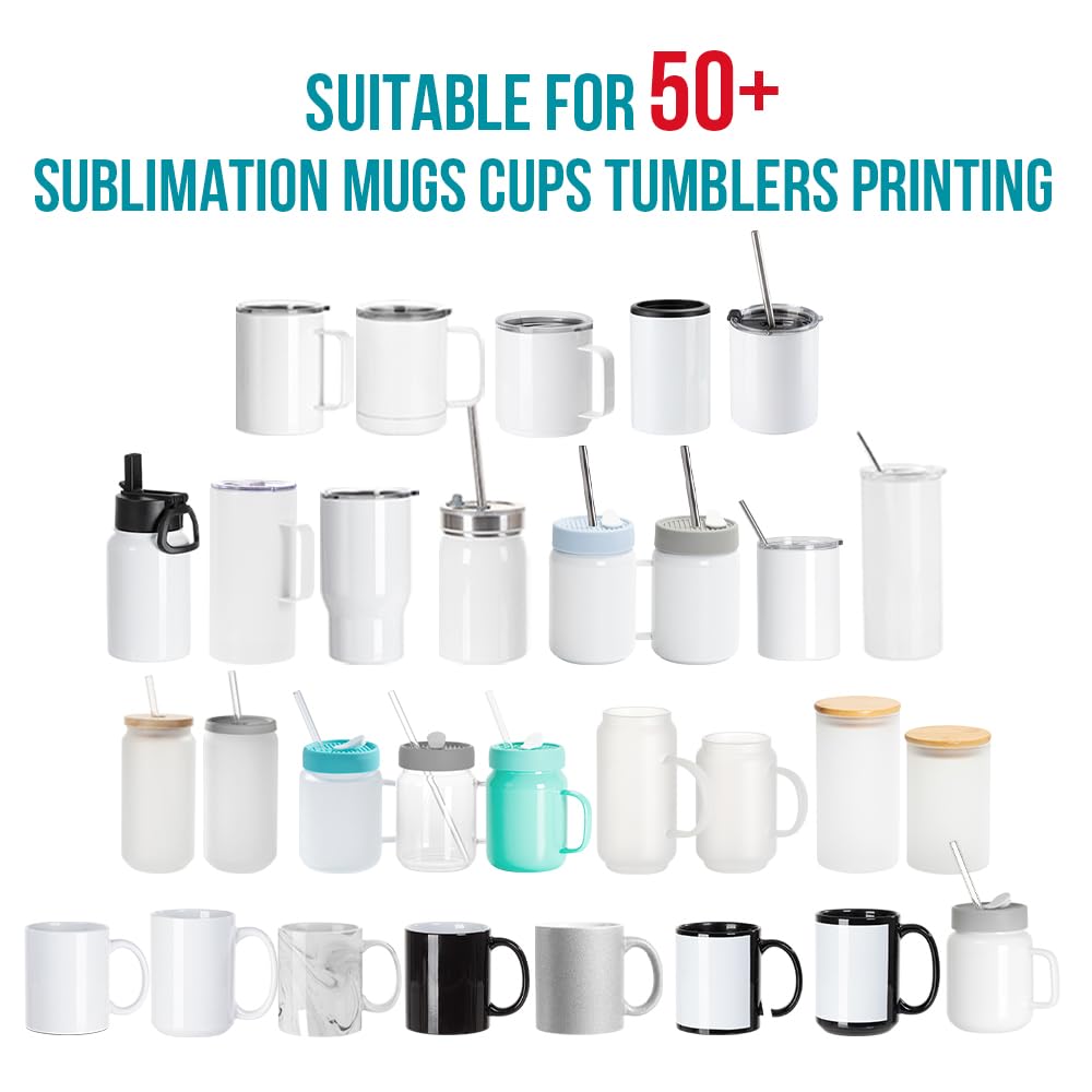 PYD Life 110 V Mini Mug Heat Press Machine Mint Green Tumbler Heat Press Machine Touch Screen for 11 OZ-15 OZ Sublimation Mugs 18 OZ Sublimation - WoodArtSupply