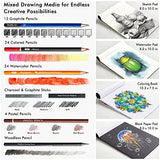 Shuttle Art Drawing Kit and Sketch Pad Bundle, Set of 116 Pack Complete Drawing Kit +160 Sheets Sketch Pad Shuttle Art