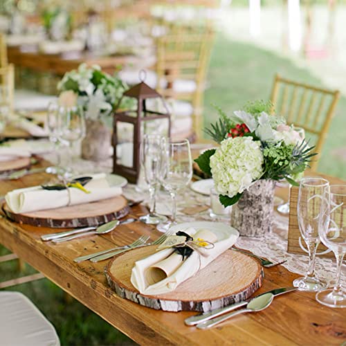 Sancodee 8 Pcs Large Unfinished Wood Slices, 8-9 Inches Wood Slabs for Centerpieces Natural Wooden Circle, DIY Wood Centerpieces for Tables Wedding Sancodee