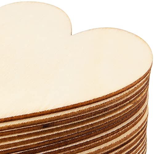 NINGWAAN 100 PCS 3 Inch Wooden Heart Cutouts, Unfinished Wood Heart Slices, Heart Shaped Wooden Ornaments for DIY Crafts Projects, Wedding, Valentine