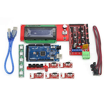 Eiechip® CNC 3D Printer Kit for Arduino Mega 2560 R3 + RAMPS 1.4 Controller + LCD 2004 + 6X Limit Switch Endstop + 5 A4988 Stepper Driver 3D Printer - WoodArtSupply