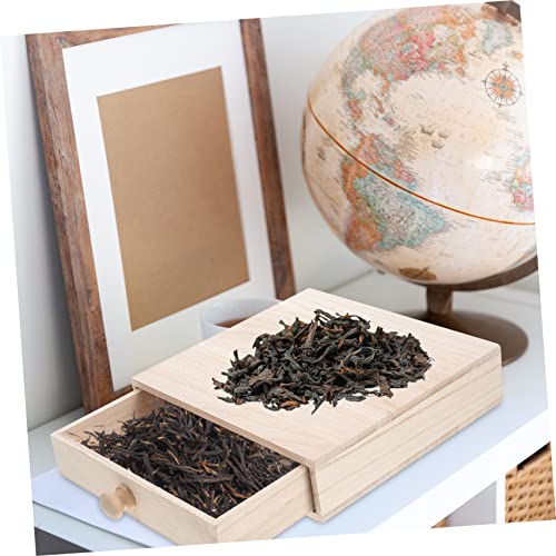NOLITOY Box Tea Box Gift Box Tea Storage Tea Organizer Container Multi-functional Wood Tea Organizer Tea Holder Desk Topper Wood Storage Drawers Wood NOLITOY