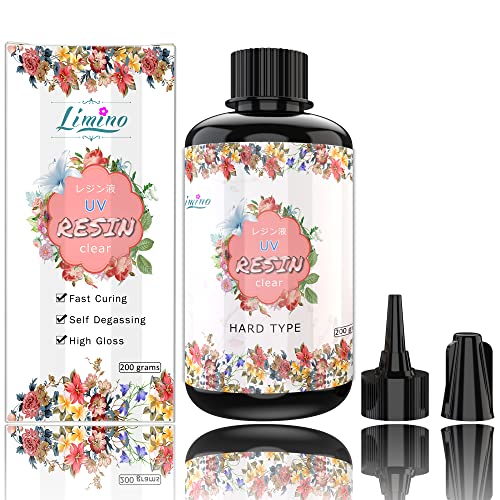 UV Resin - 200g Crystal Clear Ultraviolet Curing UV Resin for DIY Jewelry Making, Craft Decoration - Hard Transparent Glue Solar Cure Sunlight Limino