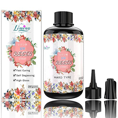 UV Resin - 200g Crystal Clear Ultraviolet Curing UV Resin for DIY Jewelry Making, Craft Decoration - Hard Transparent Glue Solar Cure Sunlight