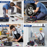 WORKPRO Tool Bag, 10" Wide Mouth Utility Tool Bag with Zipper, Heavy Duty Tool Storage Bag, Multipurpose Tool Case Small Tool Bag for Organizer WORKPRO