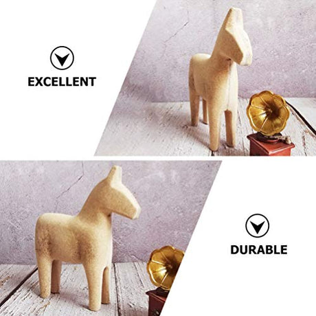 HEALLILY Vintage Unfinished Swedish Wooden Dala Horse Unfinished Wooden Horse Figurine Statue Horse Painting by Yourself S HEALLILY
