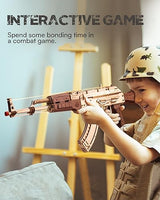 ROKR 3D Puzzles for Adults, Wooden 3D Puzzle AK47 Model Rubber Band Gun Model Building Kits for Kids, DIY Wood Crafts Cool Toys Gifts Hobbies for Men ROKR