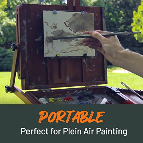 Professional Paint Brushes Art Supplies. Artist Paint Brushes for Oil, Acrylic Painting on Canvas, Watercolor, Gouache. 15pc Travel Bag Brush Holder D'Artisan Shoppe