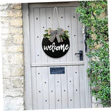 Kisangel 5pcs Wooden Blank Hanging Tag Wooden Craft Shapes Wood Panels Unfinished Door Sign Cutouts Wood Slices Wood Sign Blank Disc Xmas Wall Plaque Kisangel