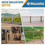 Muzata 50 Pack 36"x3/4" Aluminum Deck Balusters Square Black Deck Railing Stair Porch Staircase Spindles for Wood and Composite Deck, WT13 Muzata