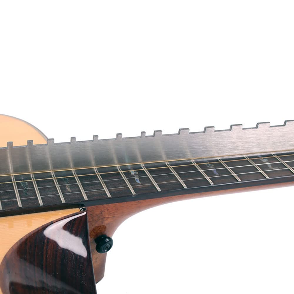 jiayouy Set of 14 Pieces Luthier Tools Set Guitar Neck Notched Straight Edge 9pcs Guitar Radius Gauge String Action Gauge Ruler Fret Rocker Fret Jiayouy