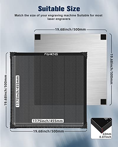 Honeycomb Working Table 19.68 x 19.68 x 0.87 inch Honeycomb Laser Bed with Aluminum Plate Fast Heat Dissipation and Table-Protecting Honeycomb - WoodArtSupply