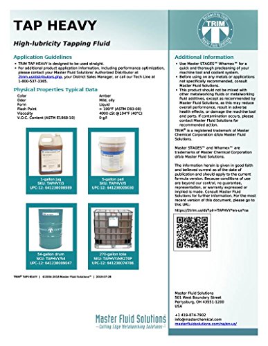 TRIM Cutting & Grinding Fluids TAPHVY/1 TAP HEAVY High Lubricity Tapping Fluid, 1 gal Jug Trim
