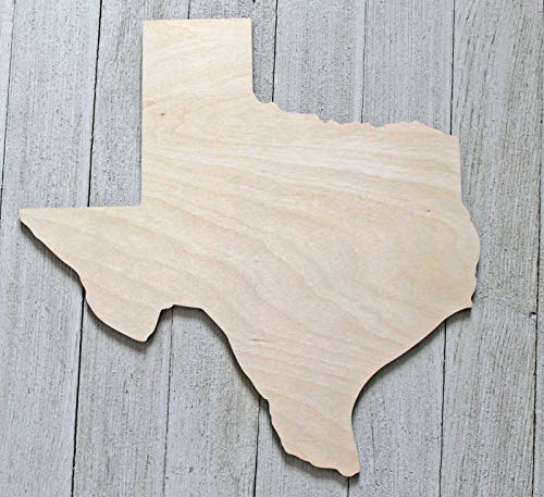 12" State of Texas Unfinished Wood Cutout Cut Out Shapes Ready to Paint Stain Crafts