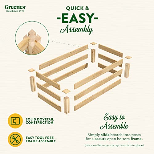 Greenes Fence Original Cedar Raised Garden Bed, 2' x 4' x 10.5" - Made in USA with North American Cedar