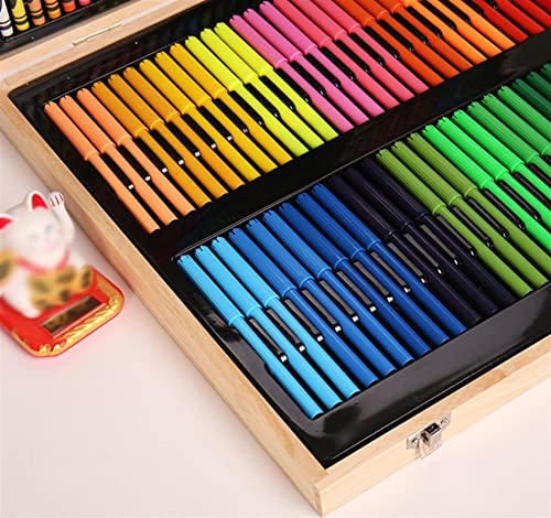 SMSOM Art Supplies, 251-Piece Wooden Art Set Crafts Kit, Deluxe Kids Art Set, Oil Pastels, Colored Pencils, Watercolor Cakes, Suitable for Kids, - WoodArtSupply