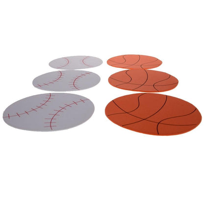 12 Foam Football, Baseball, Basketball, Soccer Ball Cutouts DIY Craft Shapes - WoodArtSupply