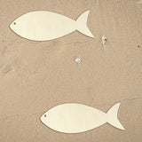 Fish Wood Craft Sea Fish Shape Unfinished Wood DIY Craft Ornament for Wedding Birthday Thanksgiving Party Sea Theme Party Decoration 10Pack Lamantery