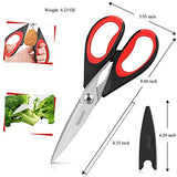 iBayam Kitchen Scissors All Purpose Heavy Duty Meat Poultry Shears, Dishwasher Safe Food Cooking Scissors Stainless Steel Utility Scissors, 2-Pack iBayam
