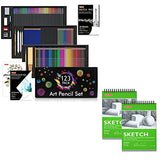 Shuttle Art Drawing Kit and Sketch Pad Bundle, Set of 123 Pack Art Pencil Set +160 Sheets Sketch Pad Shuttle Art