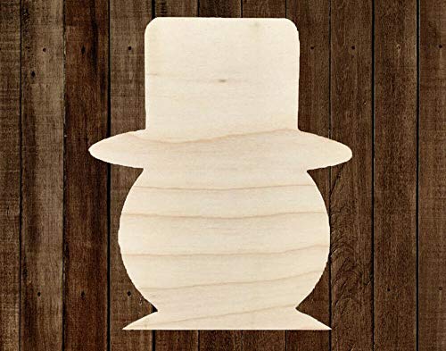 3" Set of 4 Snowman Unfinished 1/8" Thick Wood Laser Cut Out Cutout Shape Crafts