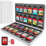 Switch Game Case Storage 24 Games Card and 24 Micro SD Cartridge Slots, Switch Game Holder for Nintendo Switch/OLED/Lite, Portable Switch Game Card CYKOARMOR