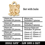 Cougar Head Mountain Lion Puma Mini Wood Shape Charms Jewelry DIY Craft - 12mm (26pcs) - with Hole Sniggle Sloth