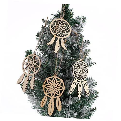 COHEALI 40pcs Wooden Dreamcatcher Arts and Crafts for Kids Dreamcatcher Kit  Wood Crafts for Kids DIY Kits Wooden Hanging Ornaments Kit Unfinished