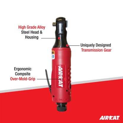 AIRCAT Pneumatic Tools 804: 1/4-Inch Ratchet 280 RPM, 30 ft-lbs Maximum Torque - WoodArtSupply