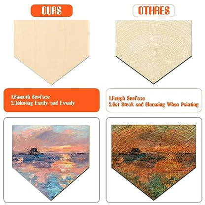 6 Pcs Unfinished Wood for Crafts Wooden Home Plate Baseball Softball Unfinished Wood Baseball Plaque Baseball Home Plate Softball Blank Wood Cutouts