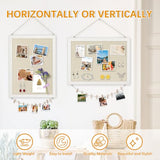 DOLLAR BOSS Bulletin Boards with Linen 1-Pack 16''X 12'' Double-Sided Cork Board for Walls Wood Framed Bulletin Boards, Small Pin Board for Home DOLLAR BOSS