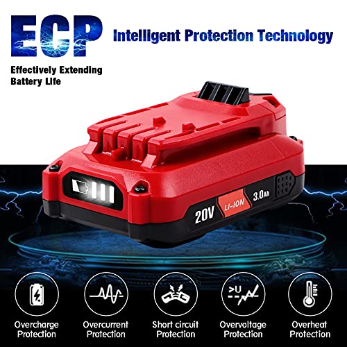 2Pack DSANKE CMCB204 3.0Ah 20V Lithium-ion Battery Replacement for Craftsman V20 Battery CMCB204 CMCB204-2 CMCB202 CMCB202-2 CMCB201 Craftsman V20 C DSANKE C