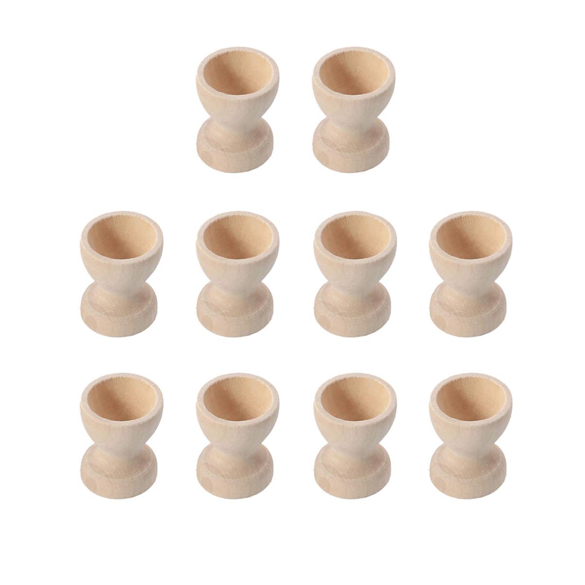 MAGICLULU 10 PCS Wooden Egg Cup Holders Unfinished Wood Egg Stands for Crafts Easter Decor MAGICLULU