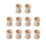 MAGICLULU 10 PCS Wooden Egg Cup Holders Unfinished Wood Egg Stands for Crafts Easter Decor MAGICLULU