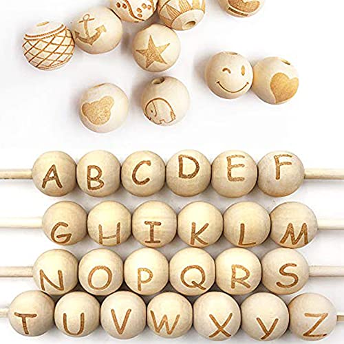 WLIANG 800 Pcs 10mm Natural Wood Beads, Unfinished Round Bulk Spacer Wooden Beads for DIY Crafts, Garlands Farmhouse Holiday Decor, Jewelry Bracelet WLIANG