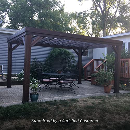 Backyard Discovery 14x10 Brockton All Cedar Pergola, Durable, Quality Supported Structure, Wind Resistant up to 100MPH, Rot Resistant, Electrical