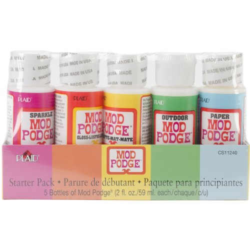 Mod Podge Waterbase Sealer, Glue Starter Pack (2-Ounce), CS11240 Clear Finish, 2 oz, Assorted Transparent - WoodArtSupply