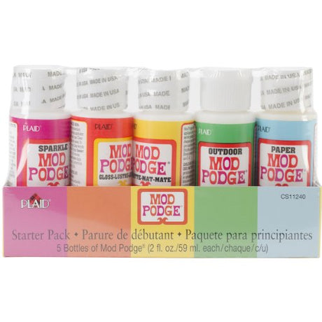 Mod Podge Waterbase Sealer, Glue Starter Pack (2-Ounce), CS11240 Clear Finish, 2 oz, Assorted Transparent Mod Podge