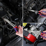 WORKPRO 3PC Long Reach Pliers Set, 11 Inch Extra Long Needle Nose Pliers Set Includes Long Reach Straight Pliers, 90° Bent Nose Pliers, 45°Bent Nose WORKPRO