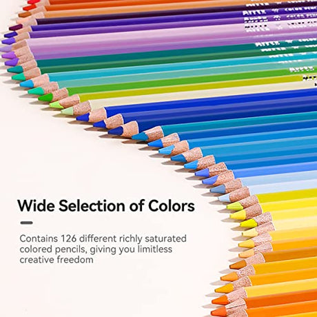 Arrtx 126 Colored Pencil Set Soft Core Coloring Pencils for Adult Color Drawing Blending Shading Sketching, Coloring Pencils Art Supplies for Artists Arrtx