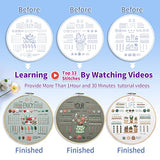 ETSPIL 3 Sets Embroidery kit for Beginners Adults，Learn 33 Different Stitches DIY Kits ，Includes Stamped Flower Pattern, Hoop, Color ETSPIL