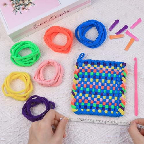 IQKidz Weaving Loom Kit for Kids and Adults - Potholder Weave Looming Toys, Gift for Girls Ages 6 7 8 9 10 11 12 13 Years Old and Above, Square - WoodArtSupply