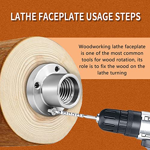 Lathe Faceplate, 2" Steel Wood Lathe Face Plate, 1"-8TPI Thread Woodworking Accessories Tools for Wood Lathe Turning Reversing Lathes