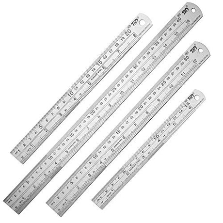 Ruler Metal Straight Edge Ruler Stainless Steel Ruler 6 Inch 8 Inch 12 Inch 16 Inch Ruler Set Rulers Bulk Set of 4 ZZTX