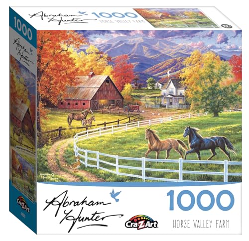 Cra-Z-Art - RoseArt - Abraham Hunter - Horse Valley Farm - 1000 Piece Jigsaw Puzzle