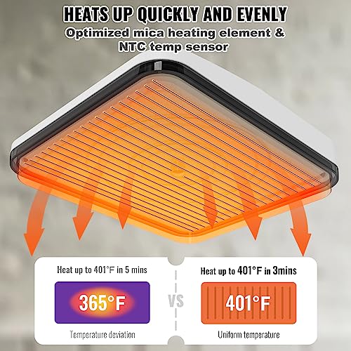 VEVOR Heat Press Machine,9x9inches Portable Shirt Printing Multifunctional Sublimation Transfer Heat Press Machine Teflon Coated, Easy Iron-on Press VEVOR