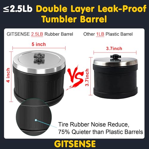 Rock Tumbler for Adults, Professional Large 2.5LB Capacity, 3-Speed Motor & 9-Day Timer, Hobby Rocks Polisher, STEM Science Kit for Geology GITSENSE