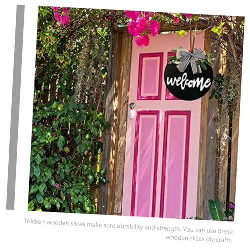 FUNOMOCYA 5pcs Wooden Blank Hanging Tag Tree Slab Unfinished Wood Circle Disc DIY Wooden Door Plaque Circle Wood Blanks Wooden Log Slices DIY Yard FUNOMOCYA