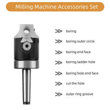 Boring Head Kit F1-12 50mm, Boring Head Sets, MT2 M10 1.5 1-1/2"-18UNF, Boring Carbide Tips with 12mm Stem, CNC Milling and Boring Machine Accessory Jectse